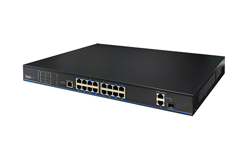 16-Port 10/100Mbps PoE+ 2-Port Gigabit RJ-45(1-Port SFP Combo) Ethernet Switch