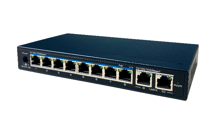 8-Port Gigabit PoE+ 2 Port Gigabit RJ45 Unmanaged Ethernet Switch