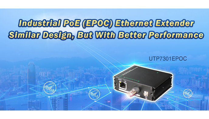 UTEPO Industrial PoE Ethernet Extender - UTP7301EPOC