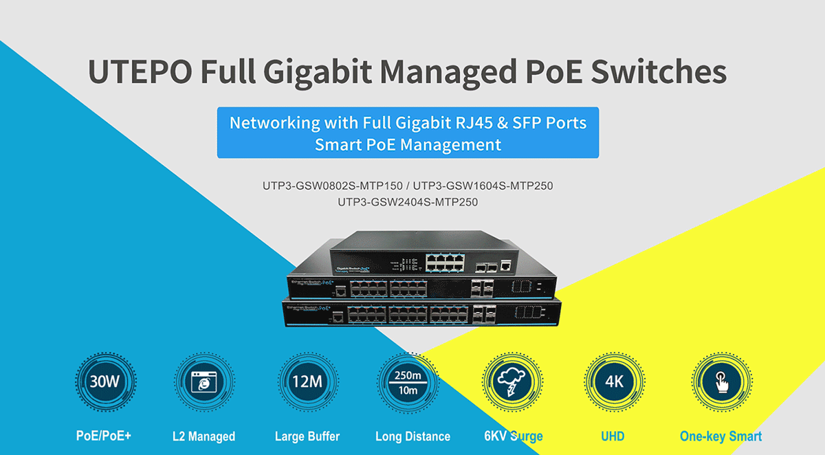 UTEPO Full Gigabit Managed PoE Switches