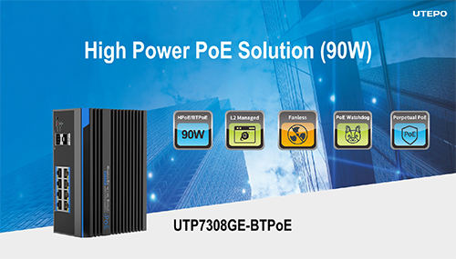 UTP7308GE-BTPoE UTEPO BT 90W PoE Switch Solution