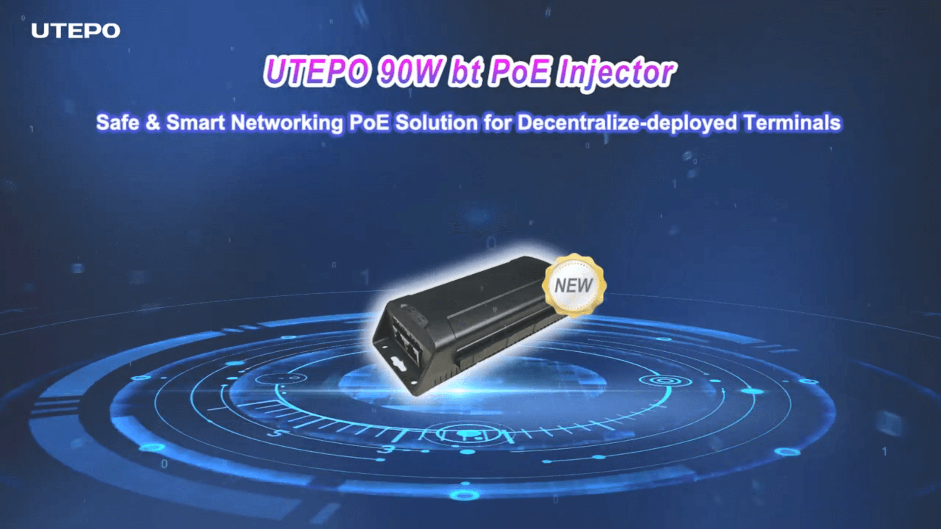 UTEPO 90W bt PoE Injector | UPI3301-PSD